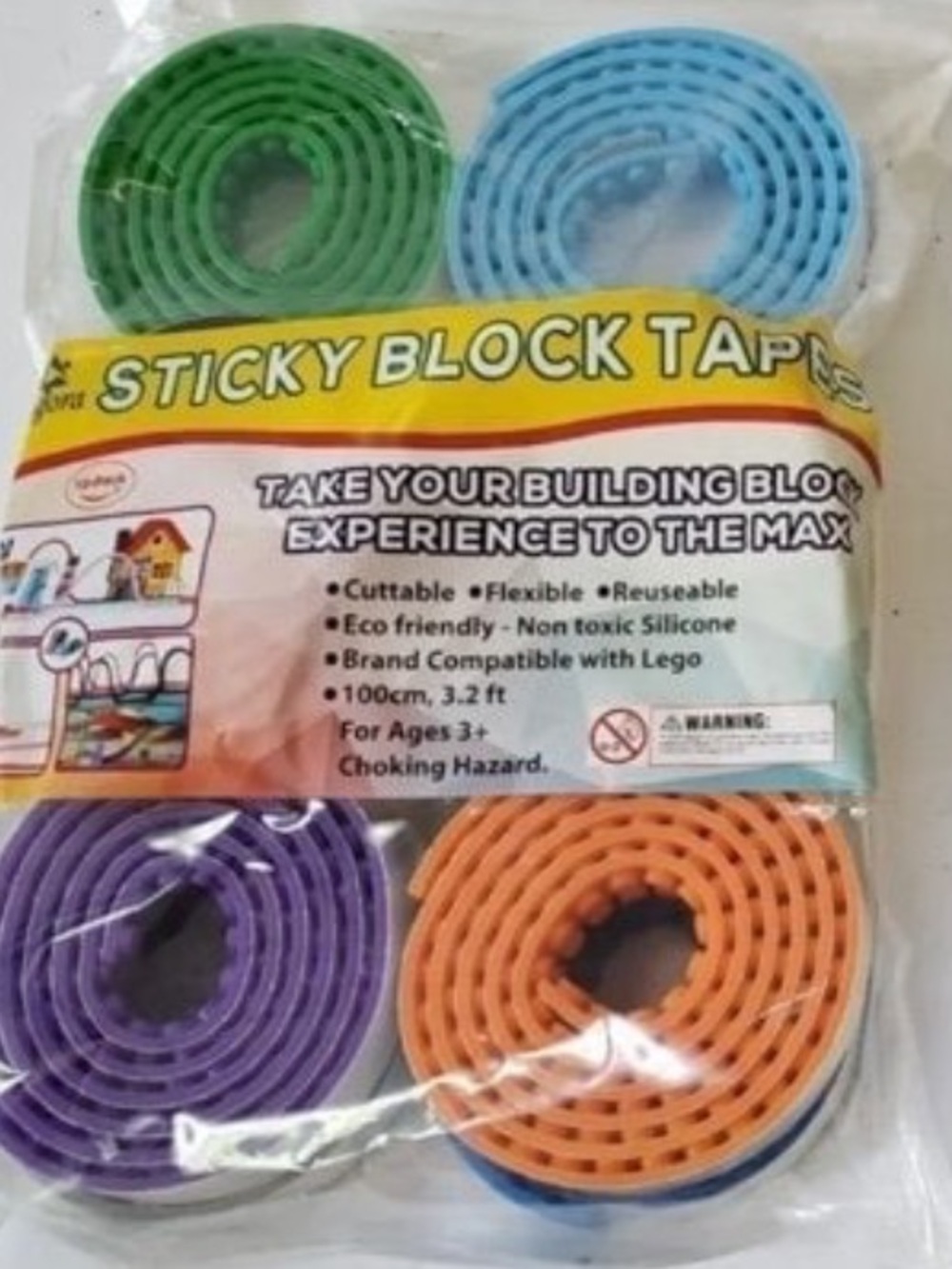 NEW Sticky Block Tape 2 Packs (20 ROLLS) Lego Compatible.